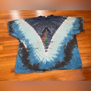 Late 90s Pink Floyd tie dye t-shirt rare vintage 5XL XXXXXL band tee distressed